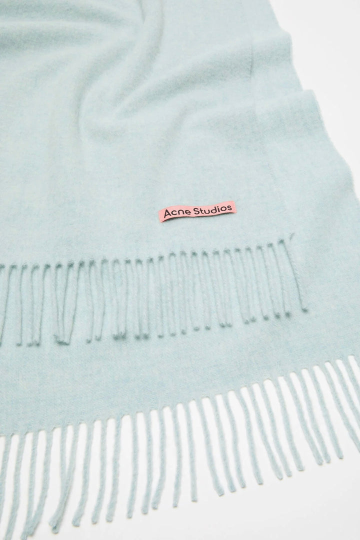Fringe Wool Scarf Ice Blue Melange