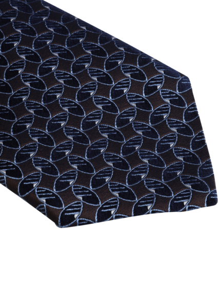 Navy Pattern Silk Tie