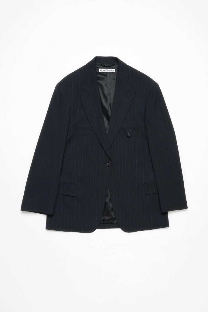 Single Breasted Suit Jacket Navy Blue