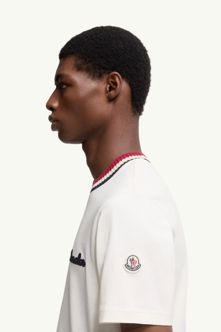 Embroidered Logo Cotton T-Shirt Natural