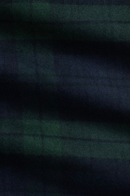 Classic Fit Plaid Flannel Workshirt Navy Forest Multi