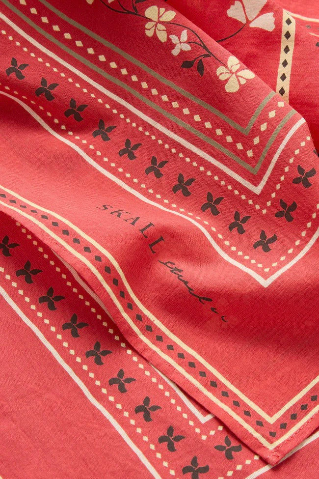 Skall Floral Scarf 55x55 Red