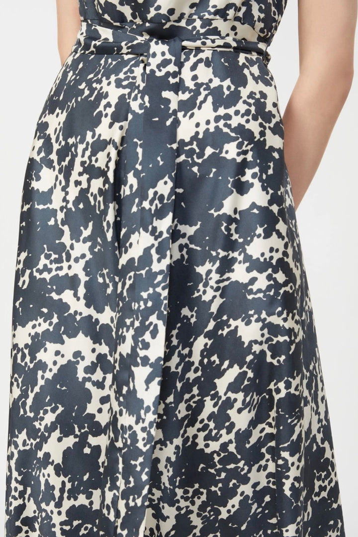 Patterned Twill Dress Ultramarine