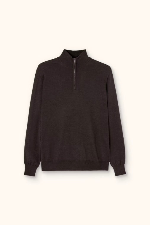 Marlon Half-Zip Brown Flannel