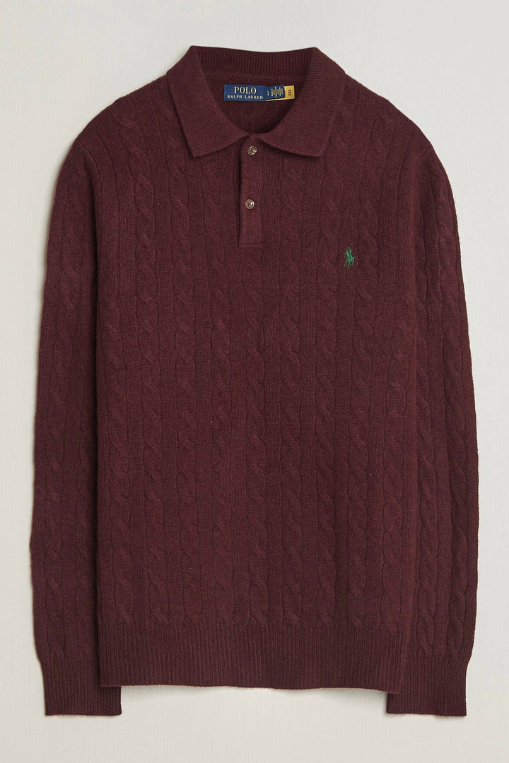 Cable-Knit Wool-Cashmere Jumper Aged Wine Heather