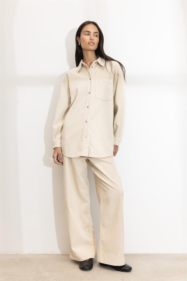 Jace Cord Trouser Greige