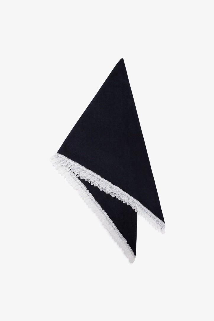 Wool Lace Triangular Scarf XXL Sky Captain