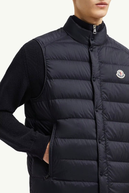 MONCLER Barthe Down Vest Navy Blue - Dale