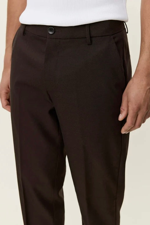 Brushed Twill Reg Suit Pants Mole Brown