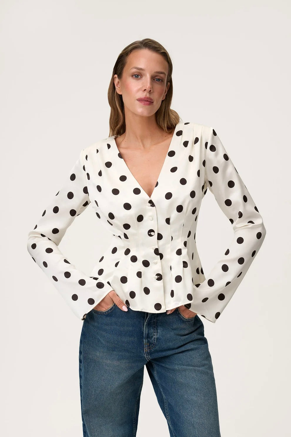 Marmo Blouse Creme Dots