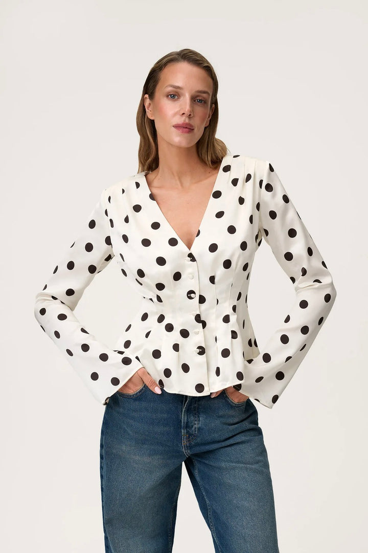 Marmo Blouse Creme Dots