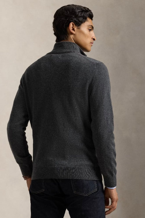 Wool Quarter-Zip Jumper Dark Charcoal Heather