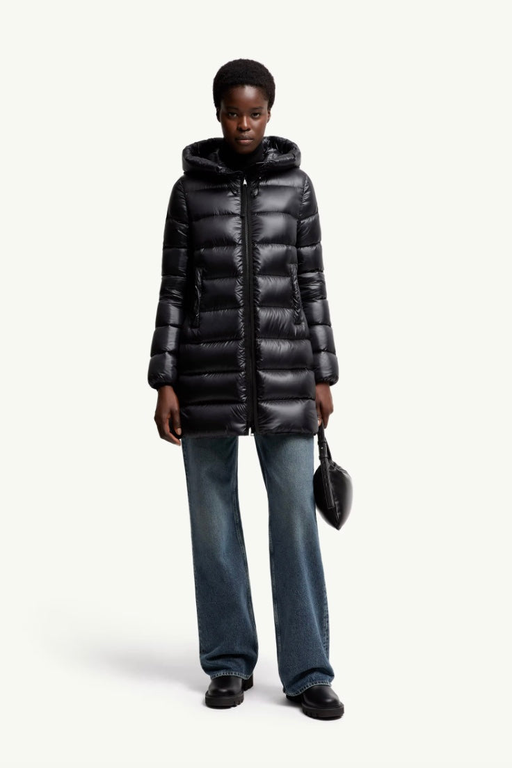 Suyenne Hooded Mid-Length Down Jacket Black