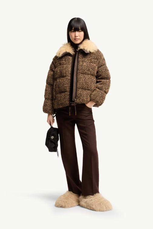 Dynamique Bouclé Short Down Jacket Brown