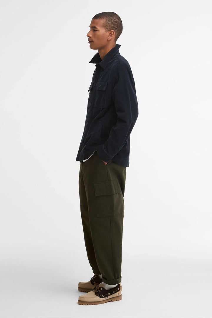 Barbour Tartan Trim Cotton Overshirt Navy