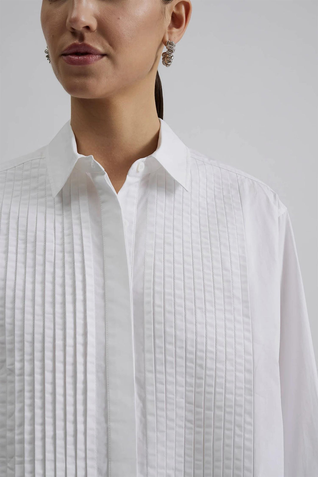 Denice Pleated Cotton Shirt