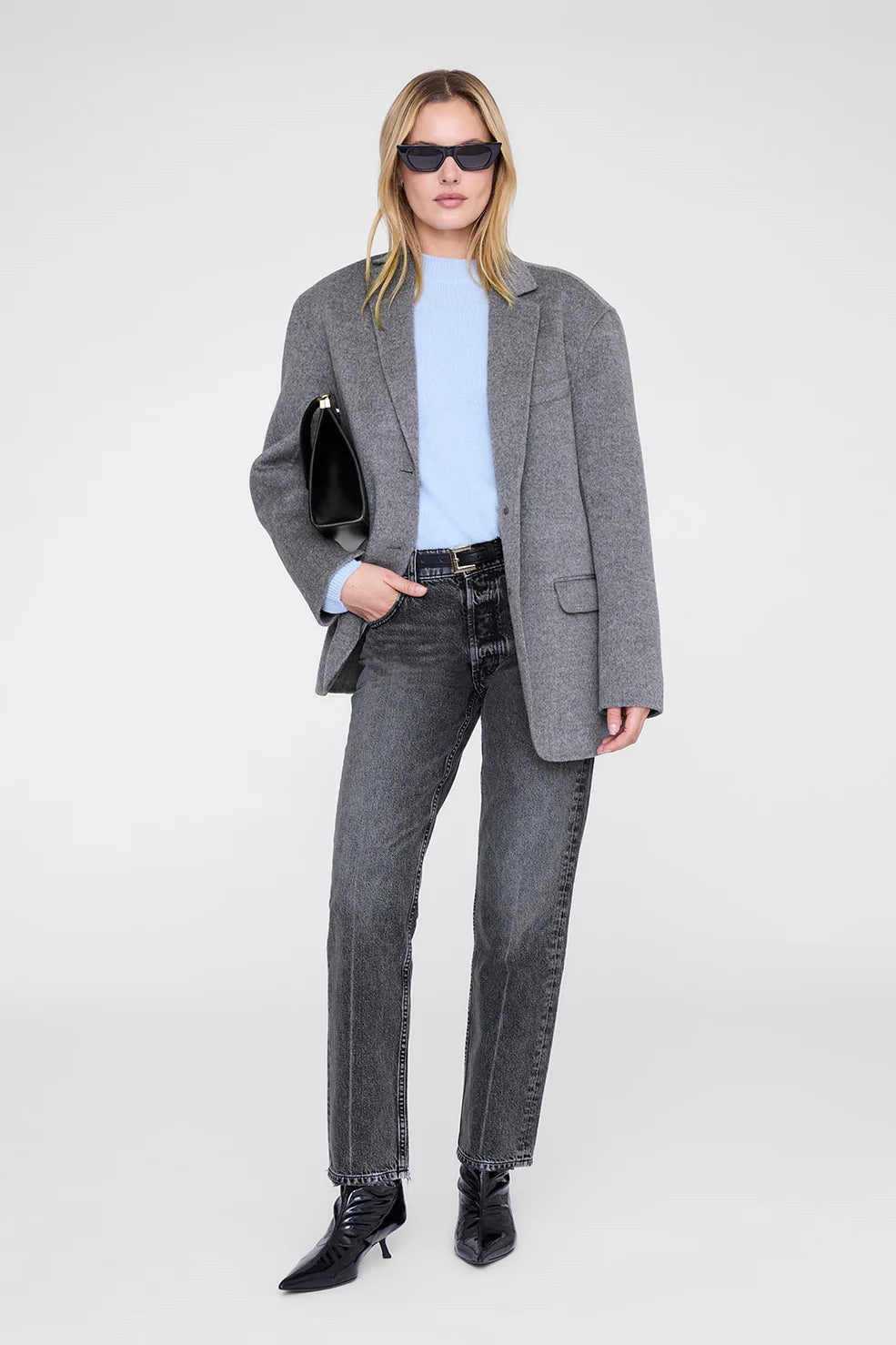 Lee Crew Cashmere Sweater Pale Blue