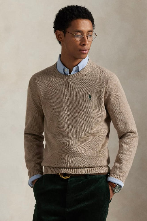 POLO RALPH LAUREN Cotton Crewneck Jumper Bronze Melange - Dale