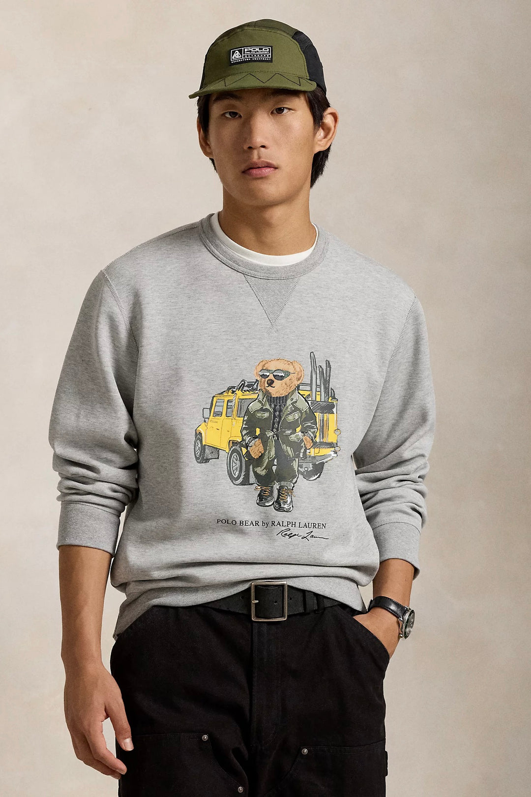 Polo Bear Double-Knit Sweatshirt Andover Heather Defender