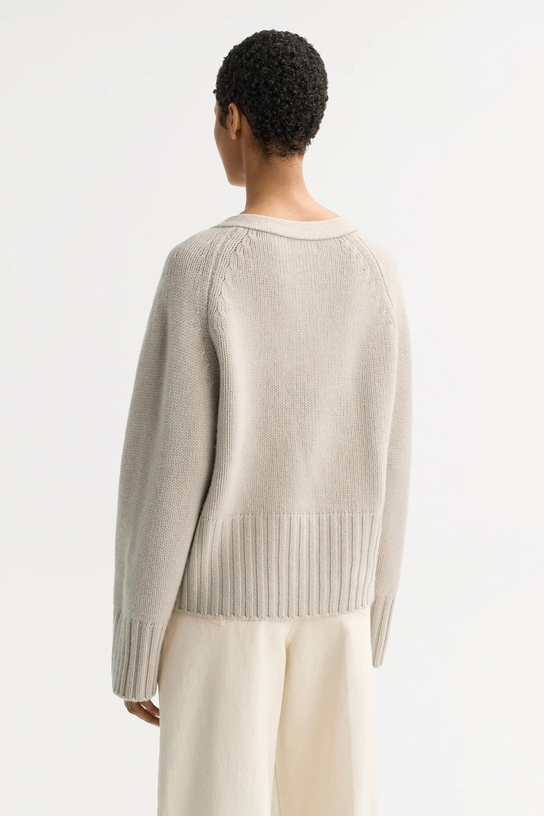 SOFT GOAT V-neck Cardigan Chalk - Dale