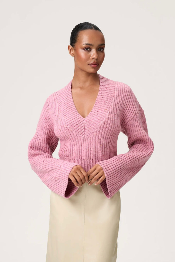 Thun Cropped Sweater Pink Melange