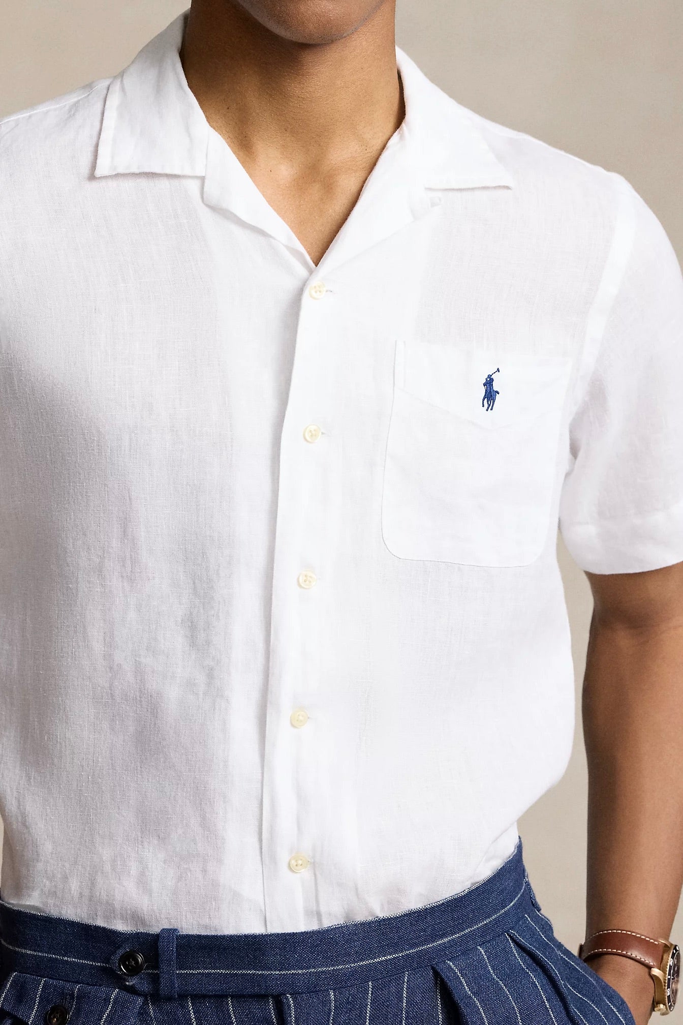 POLO RALPH LAUREN | CLASSIC FIT LINEN CAMP SHIRT WHITE | Dale