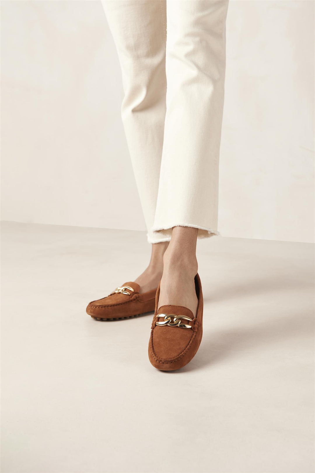 Mike Suede Tan Leather Loafers