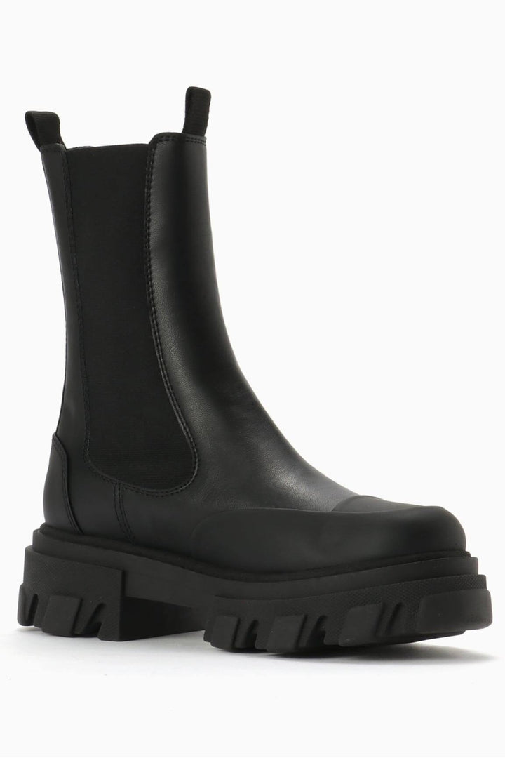 GANNI Cleated Mid Chelsea Boot Black - Dale