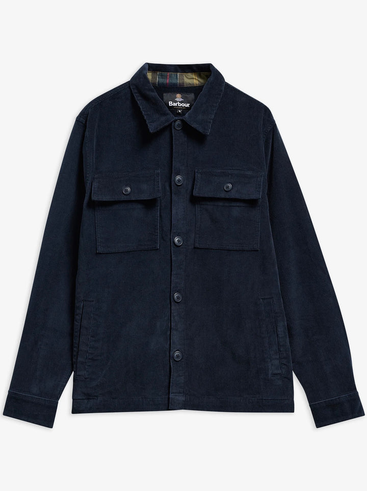 Barbour Tartan Trim Cotton Overshirt Navy