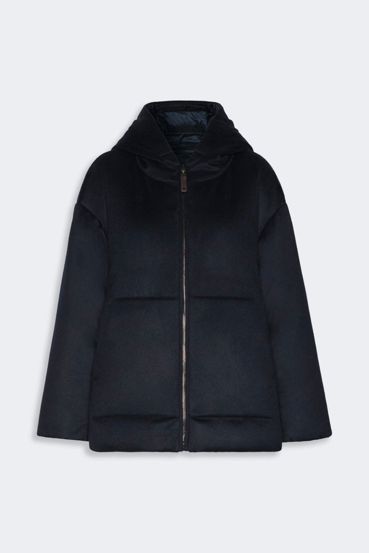 Reversible Cashmere Puffer Jacket Midnight Blue