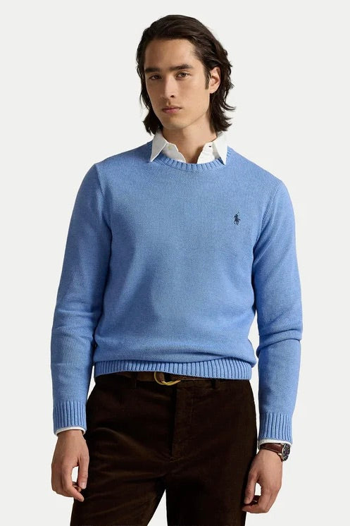 Long Sleeve Cotton Jumper Soft Royal Heather