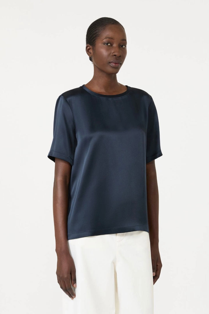 Viscose Satin Blouse Midnight Blue
