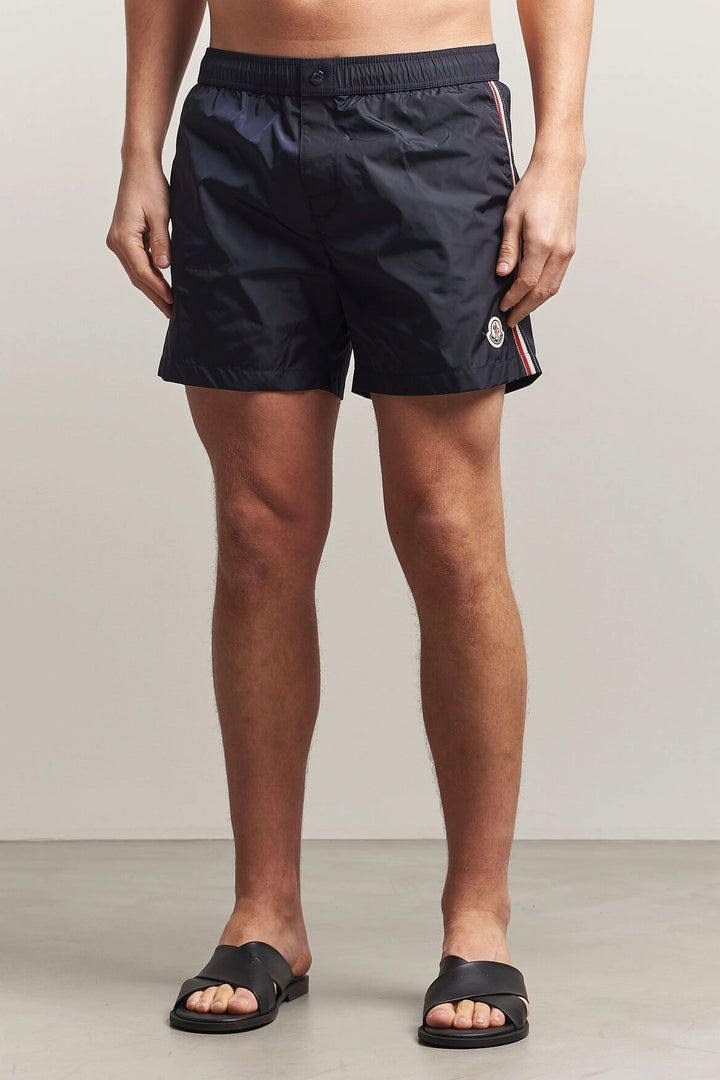 Tricolour-Trimmed Swim Shorts Navy