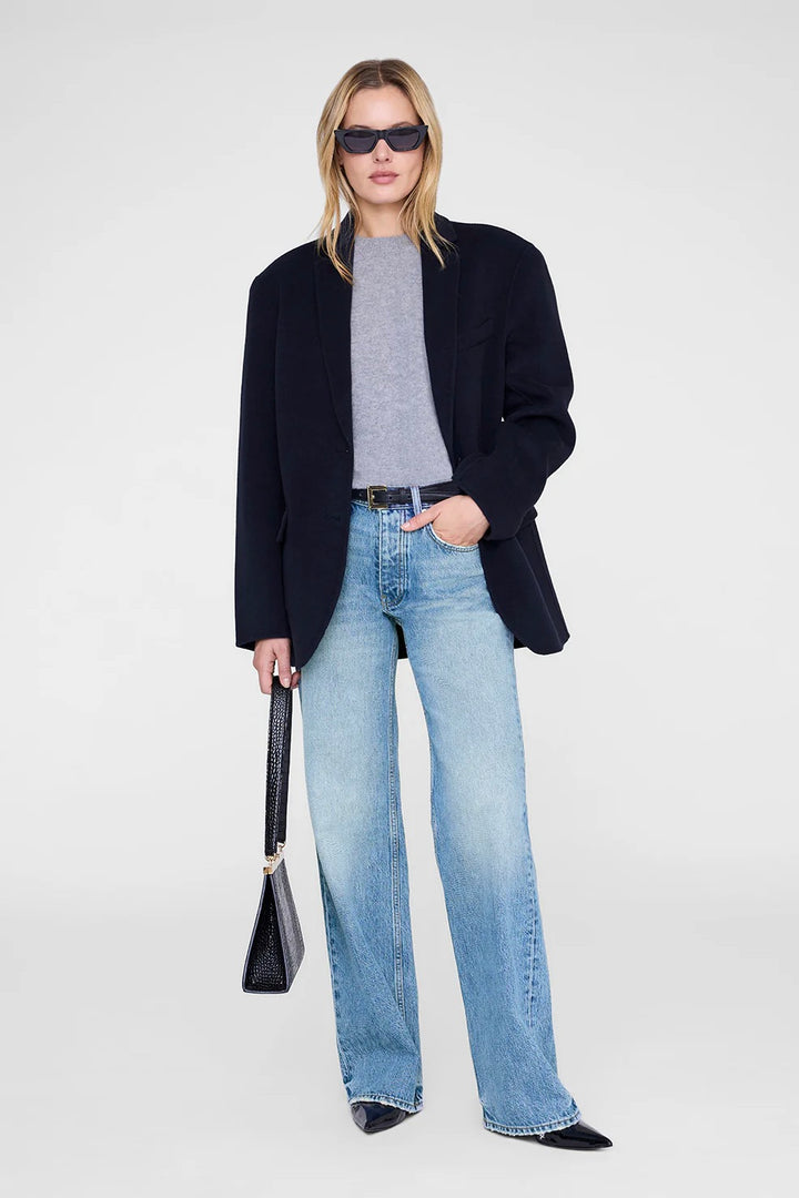 ANINE BING Quinn Blazer Cashmere Blend Midnight Blue - Dale