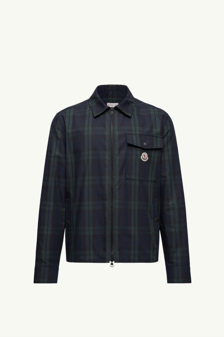 Checked Cotton Gabardine Long Sleeve Shirt