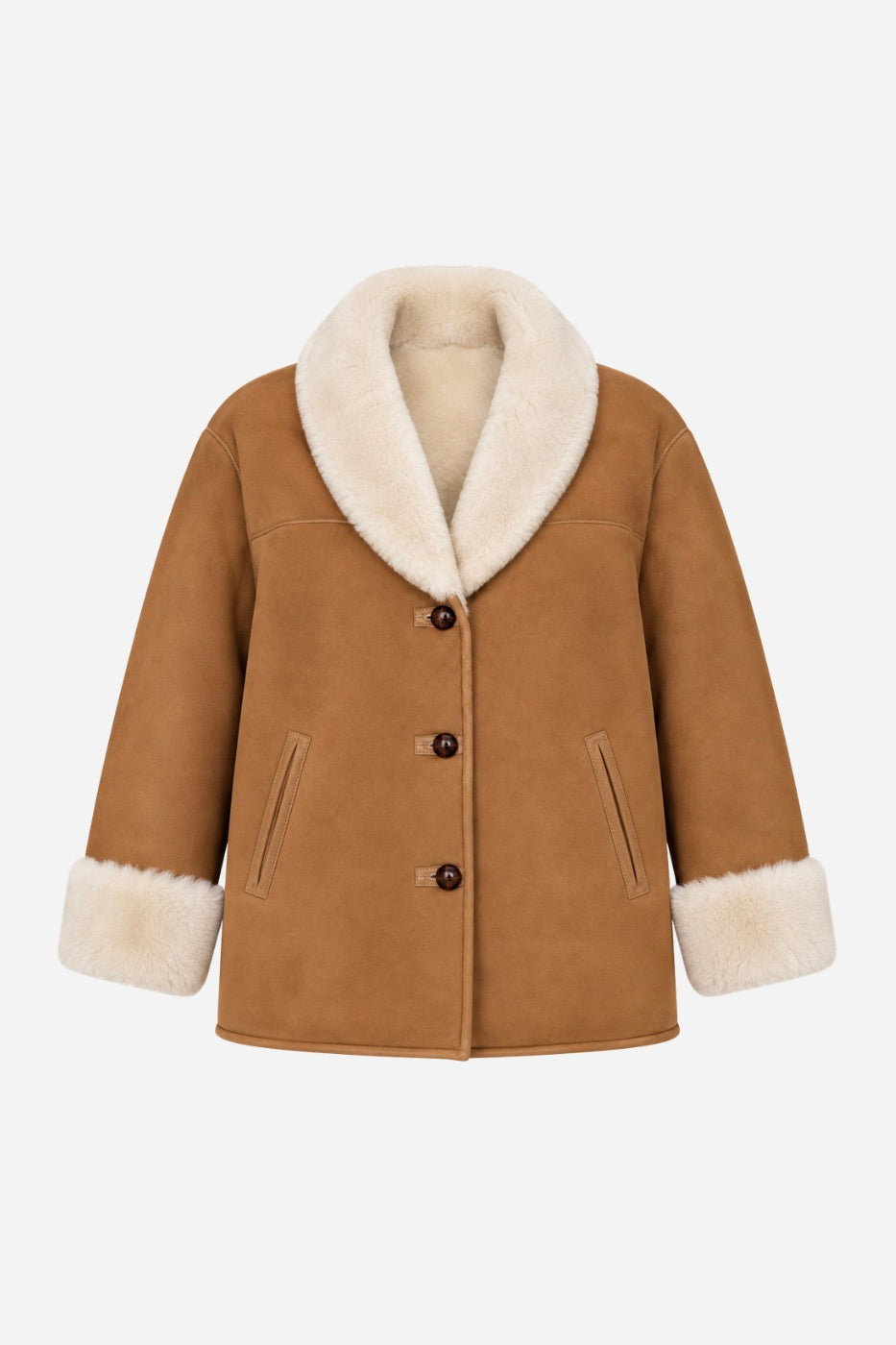 CAMILLA PIHL Luna Shearling Jacket Camel Suede - Dale