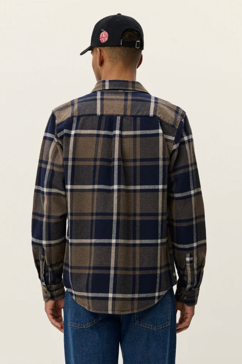 Jeremy Check Flannel Shirt Dark Navy