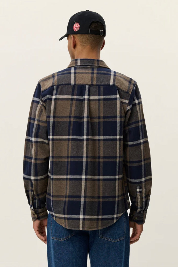 Jeremy Check Flannel Shirt Dark Navy