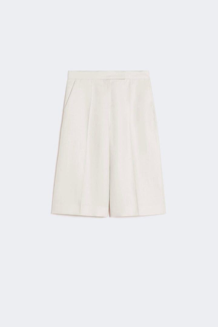 MAX MARA Linen Bermuda Shorts Beige - Dale