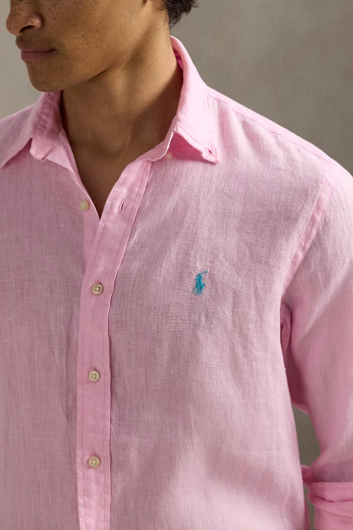 Custom Fit Linen Shirt Carmel Pink