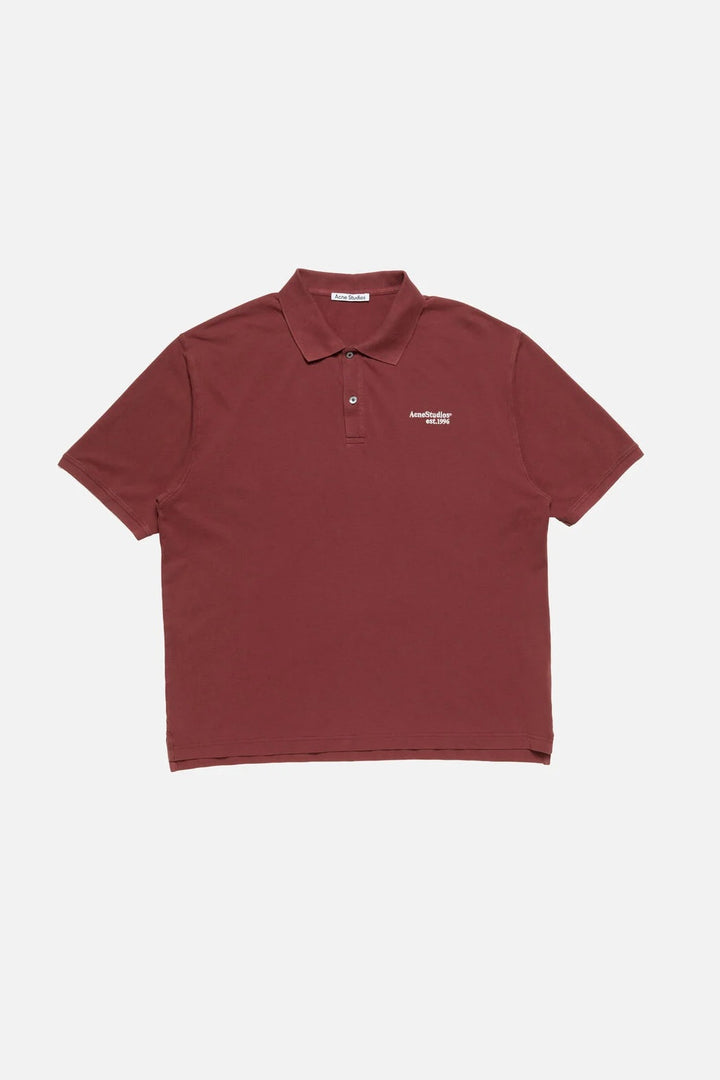 Washed Logo Polo Maroon Red