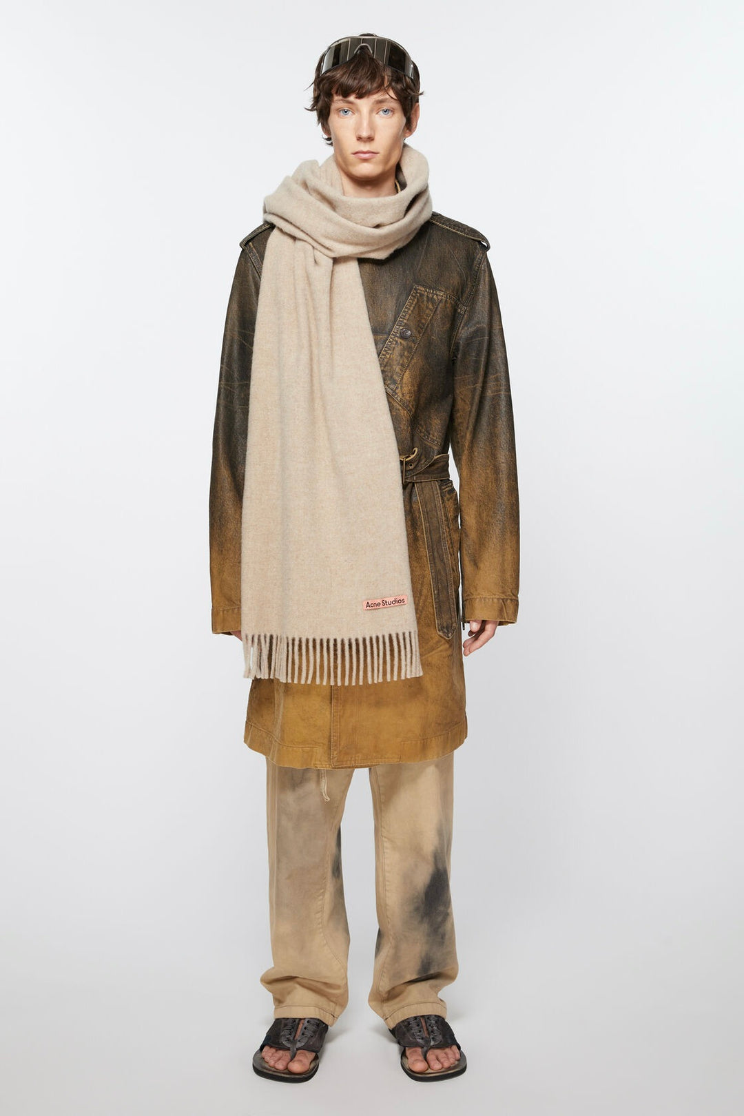 Fringe Wool Scarf - Oversized