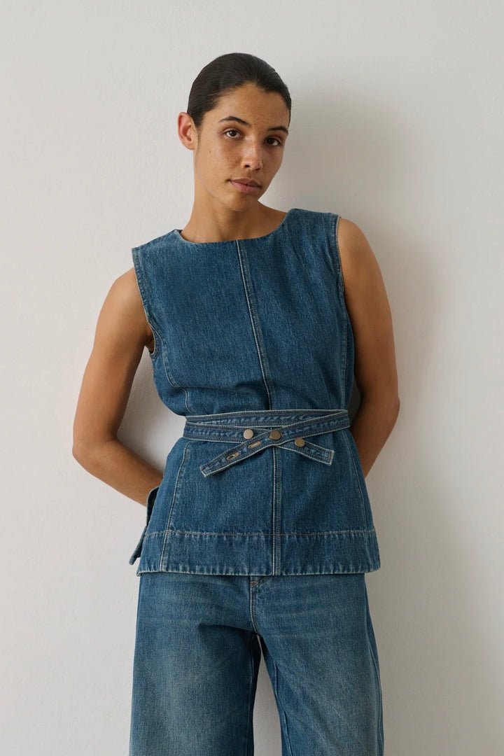 Chance Sleeveless Denim Top