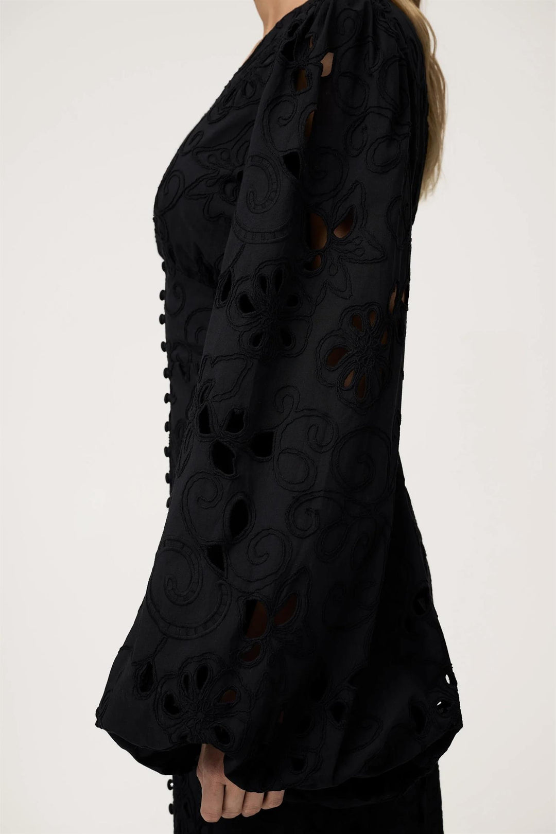 Positano Dress Black Embroidery