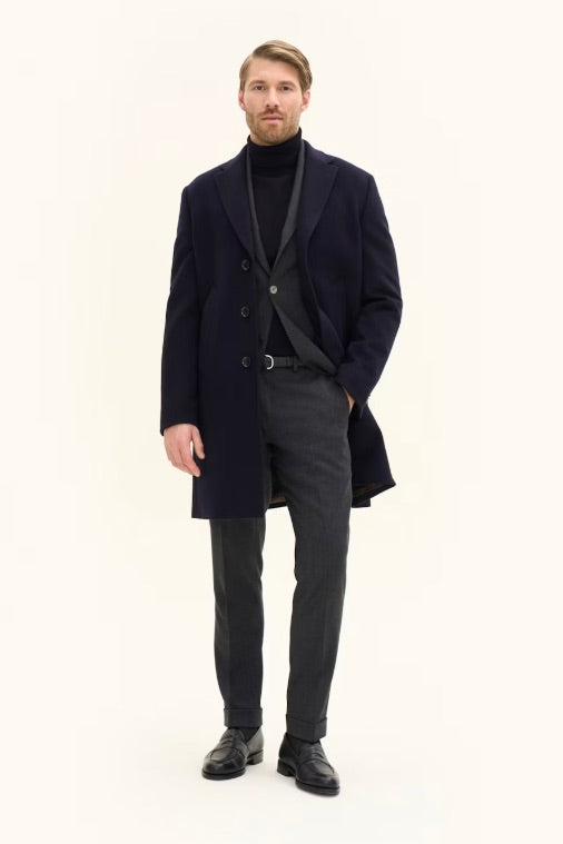 Single Breasted Coat Dark Blue