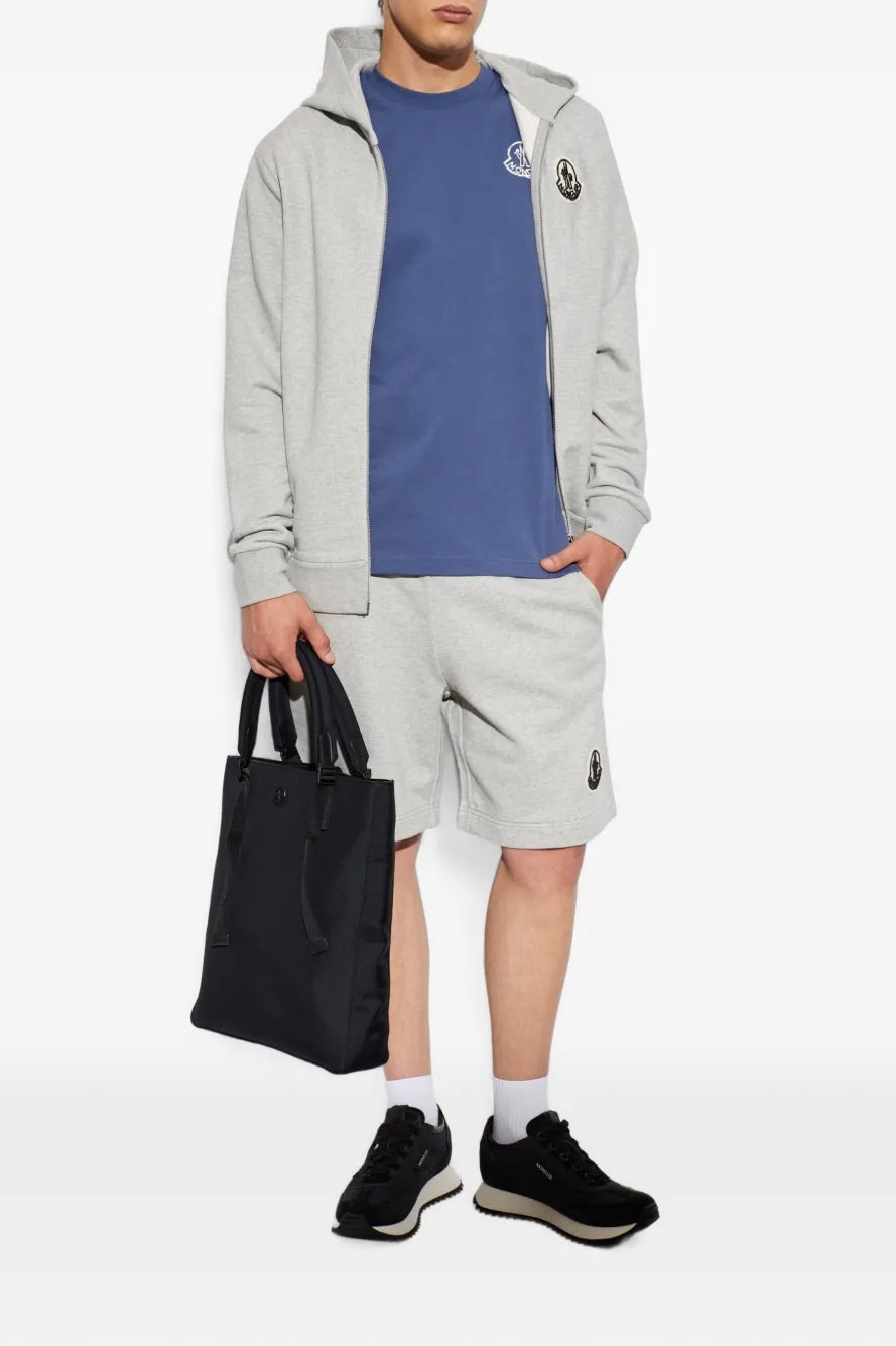 Logo-patch Cotton Shorts Light Grey