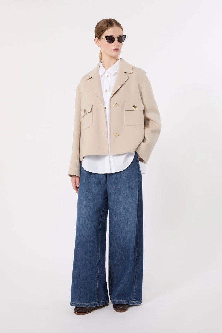 Straight Leg Denim Trousers China Blue