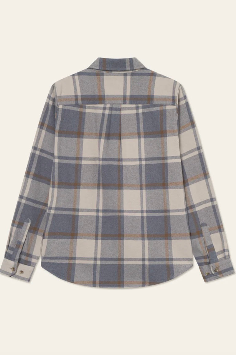 Jeremy Check Flannel Shirt Grey Melange
