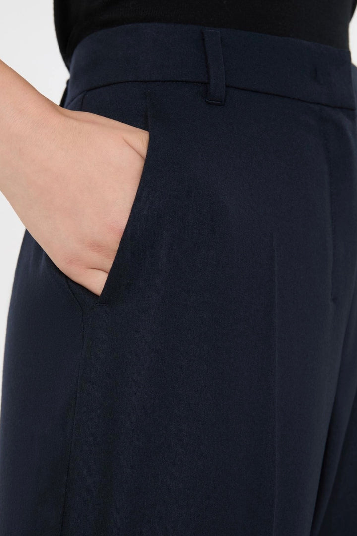 Regular Fit Wool Trousers Midnight Blue