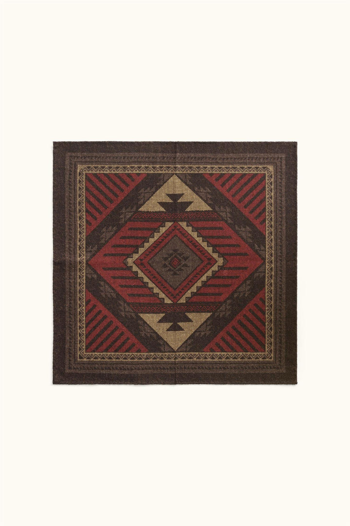 Wool Handkerchief Orange Leaf